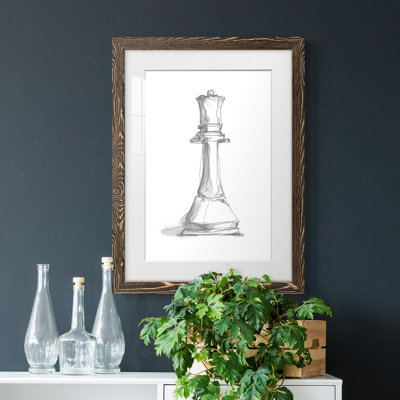 Chess Room Study III Premium encadré mat - prêt à être suspendu