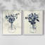 Vase floral indigo I - impression encadrée de qualité supérieure - prêt à être accroché - aucun clou requis - aucun clou requis-2056381502-2056381498