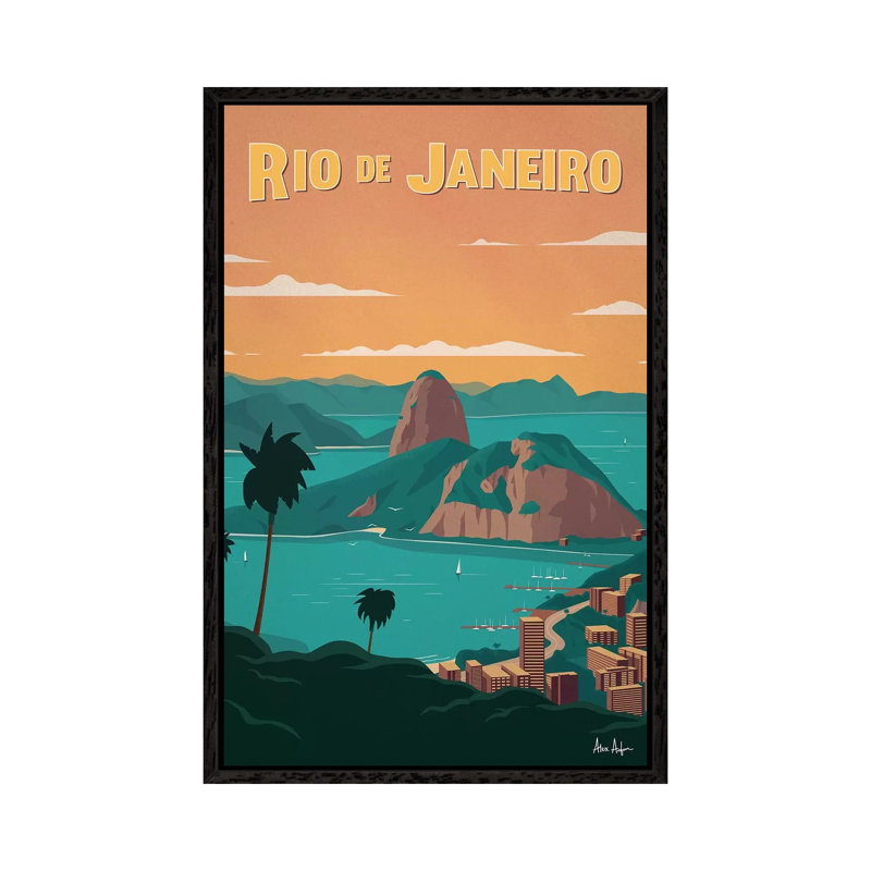 Rio De Janiero - Painting on Canvas, Black Framed, 66.04cm H x 45.72cm W x 3.81cm D