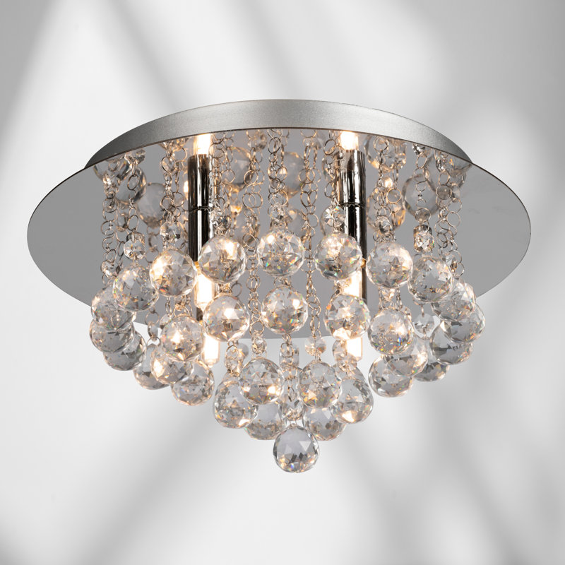 4-Light 35cm Crystal Flush Mount Ceiling Light