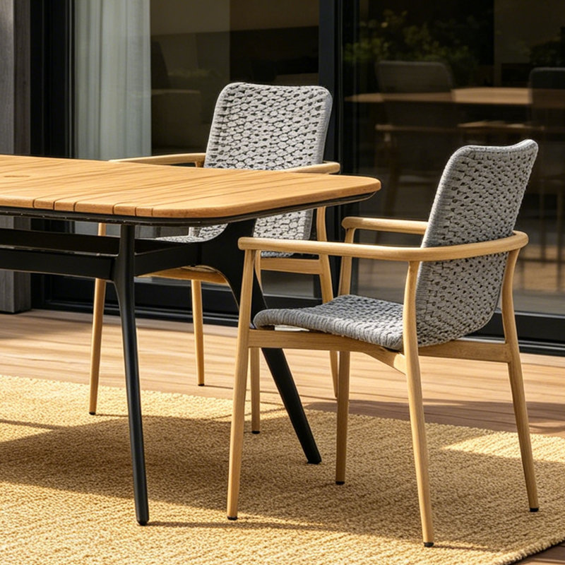 Chaise de salle à manger d'extérieur 2 pièces Modena