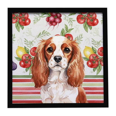 «Blenheim English Toy Spaniel Légumes», reproduction d'art encadrée