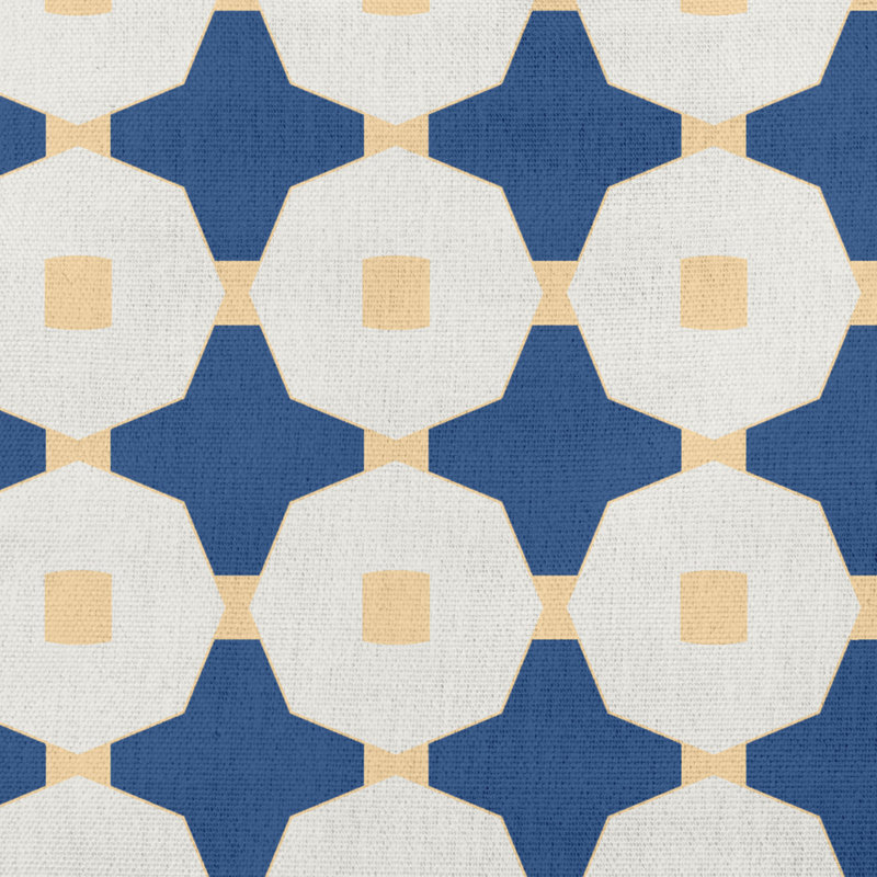 Coussin décoratif Up, 20 po x 20 po, Bleu cobalt foncé / jaune