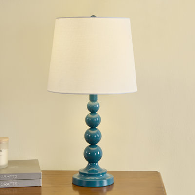 20.5" Metal Table Lamp With White Shade
