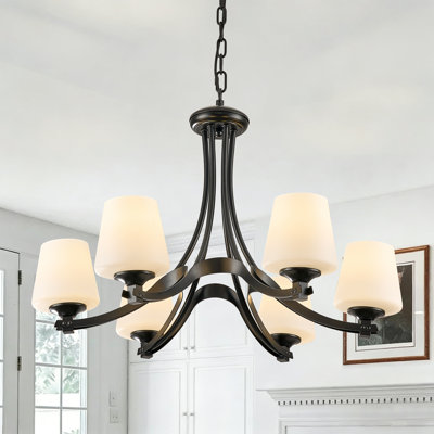 6 - Light Steel Dimmable Chandelier/ Traditional Chandelier