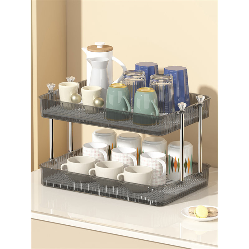 Support à tasses, H 9,25 po x l 15,35 po x P 9,84 po, Gris