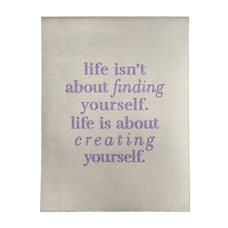 Tapis en chenille de polyester Quotes, Rectangle 5 pi x 7 pi