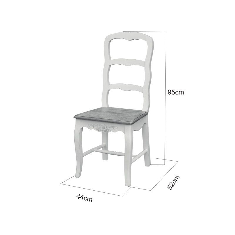 Circee 43cm H Solid Wood Ladder Back Accent, White