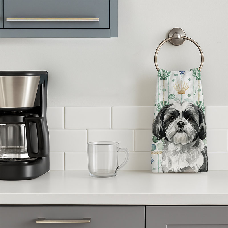 Torchon noir et blanc Shih Tzu, Black and White Shih Tzu
