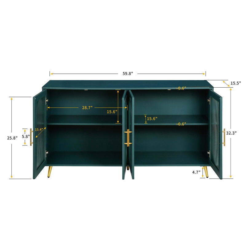 Meuble télé pour téléviseur de 65 pouces et plus, Vert