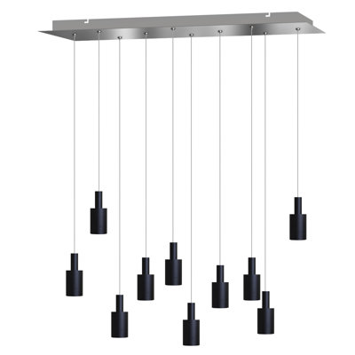 Luminaire suspendu cylindrique à 10 lumières Ahziyah