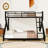 Metal Bunk Bed with Ladder and Guardrails-1614602853