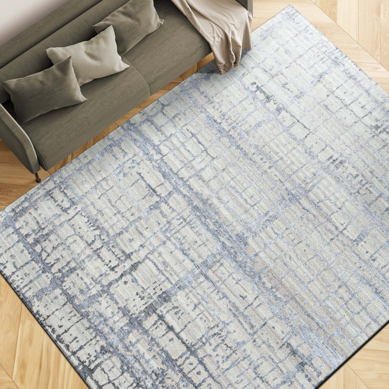 Area Rug in Gray/Beige, Rectangle 8' x 10'