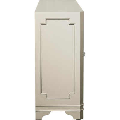 Armoire autoportante séduisante à 4 portes avec champagne scintillant et miroirs biseautés pour le décor de la chambre à coucher