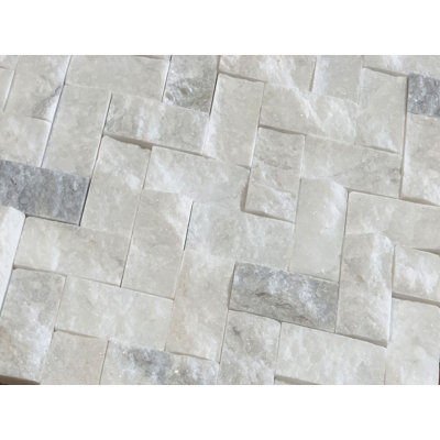 Carreau de mosaïque en marbre à chevrons 1 po x 2 po
