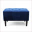 Repose-pieds repose-pieds en velours capitonné Mid-Century | Noyer brun | Bouleau