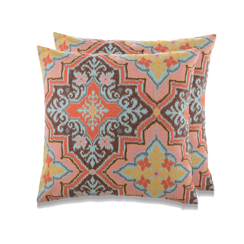 Coussin décoratif en lin damassé Kyoto, Polyester/ Bourre en polyester