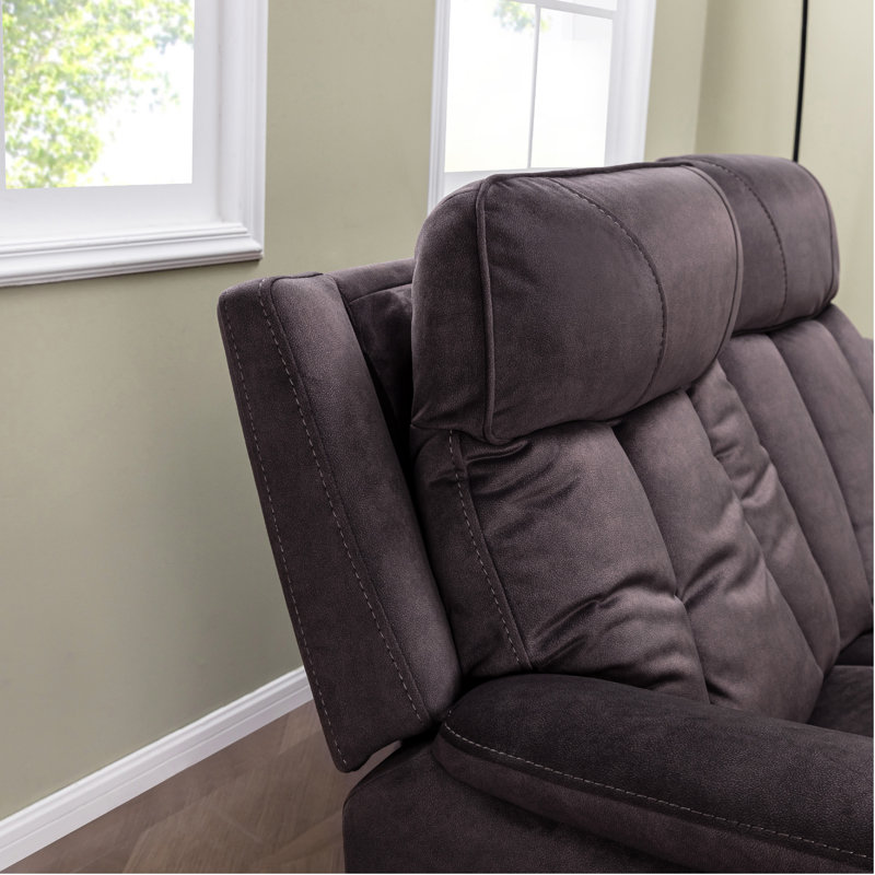 Keveon 41" Swivel Upholstered Power Reclining loveseat sofa with USB Port and Adjustable Headrest