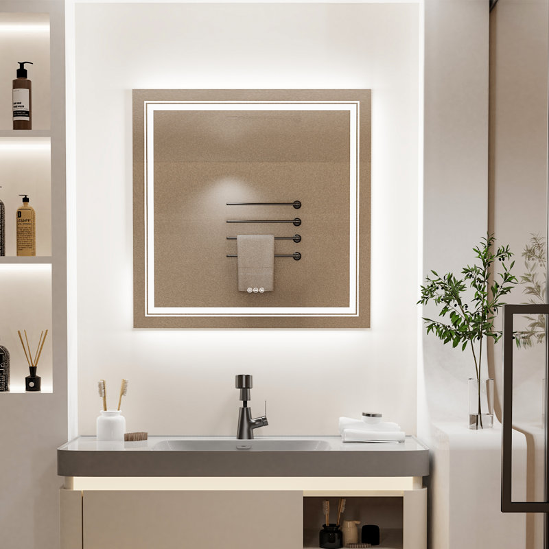 Makhail Square Wall Mirror, 31.5"  x 31.5" 