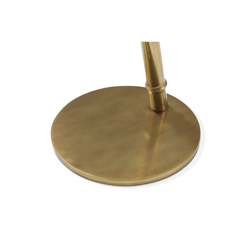 Kesden End Table, Pyramid Brown Top/Satin Brass Base