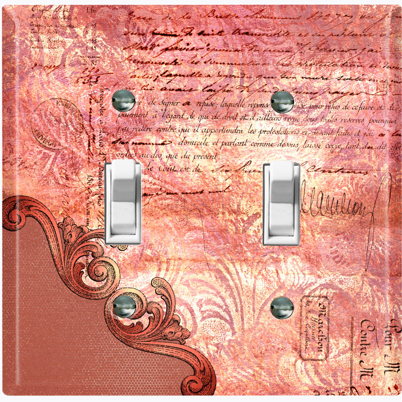 Patterned 2 - Gang Toggle Light Switch Standard Wall Plate