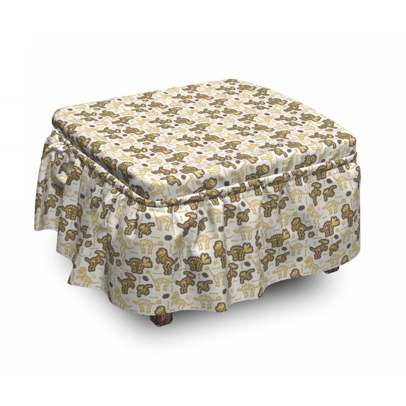 Housse pour repose-pieds de dinosaur squelettes