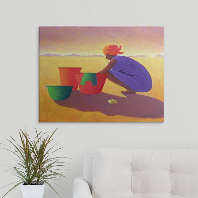 «Driston Washer Woman, 1999» par Tilly Willis, reproduction d'art, H 27 po x l 36 po x P 1,5 po, Toile