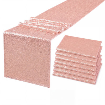 Chemin de table pailleté or rose 11,8 x 70,9 po
