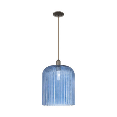 Downtown Urban - Bridal Veil - 1 Light 12" Cord Hung Mini Pendant - Polished Nickel Finish - Clear Shade