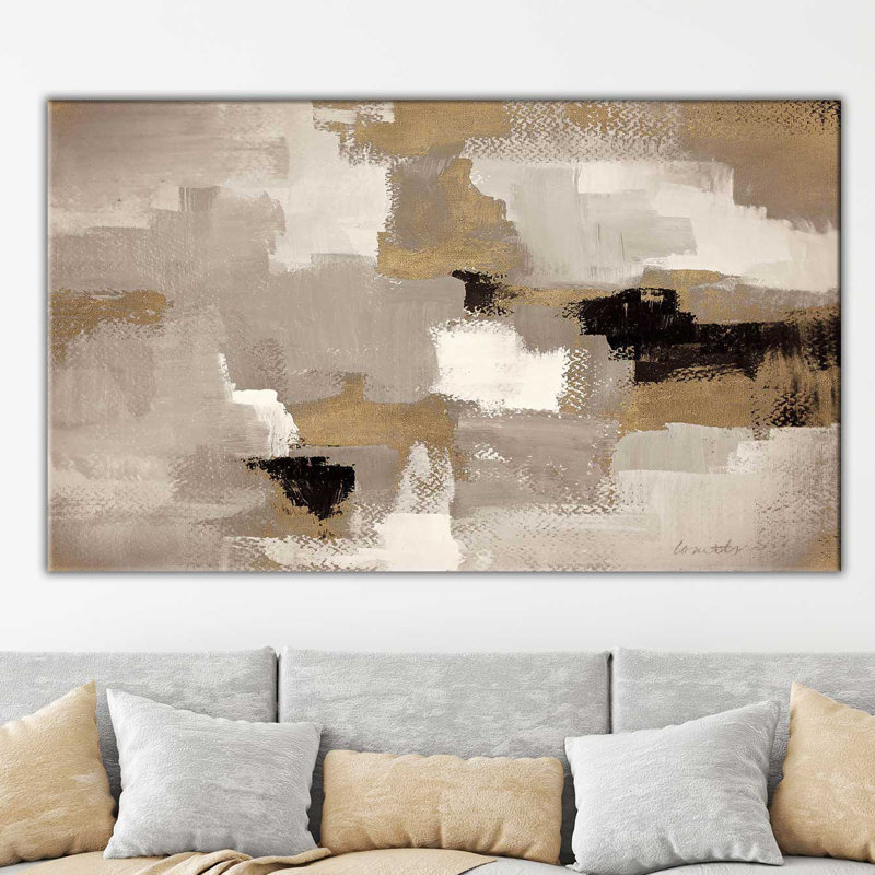 «Mute Abstract I», reproduction d'art sur toile tendue, H 18 po x l 40 po x P 1 po