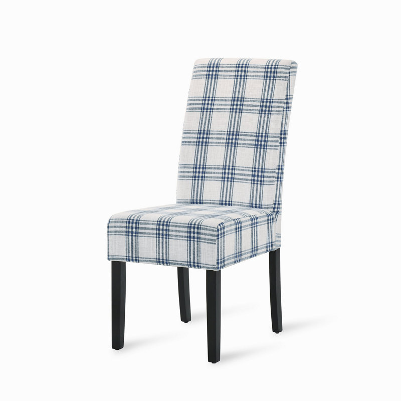 Chaise d'appoint en bois manufacturé , Bleu / Crème
