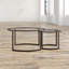 Tables basses rondes imbriquées en verre et en acier 36 po Lauretta-1406572428