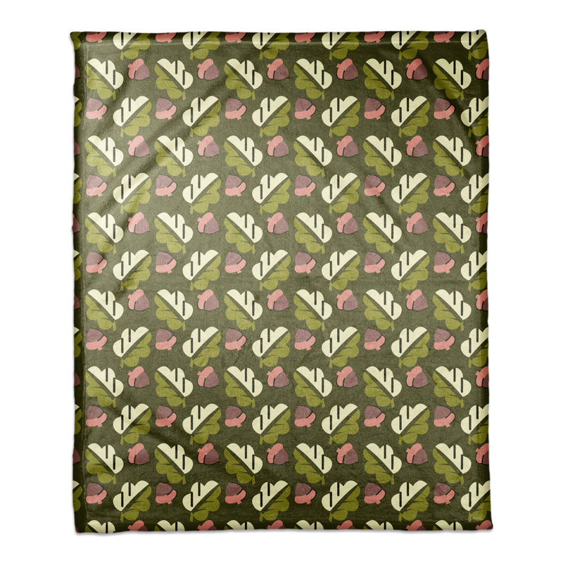 Hand Woven Throw Blanket, Green/Brown/Beige