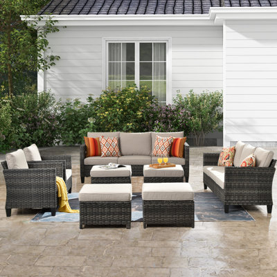 8 - Person Patio Conversation Set with Cushions