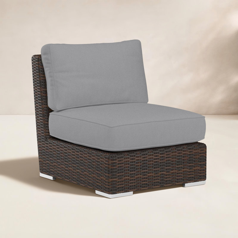 Naomie Armless Patio Chair with Sunbrella® Cushions, Canvas Granite Sunbrella® Canvas