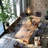 Rectangular solid wood dining table 1.97 "thick