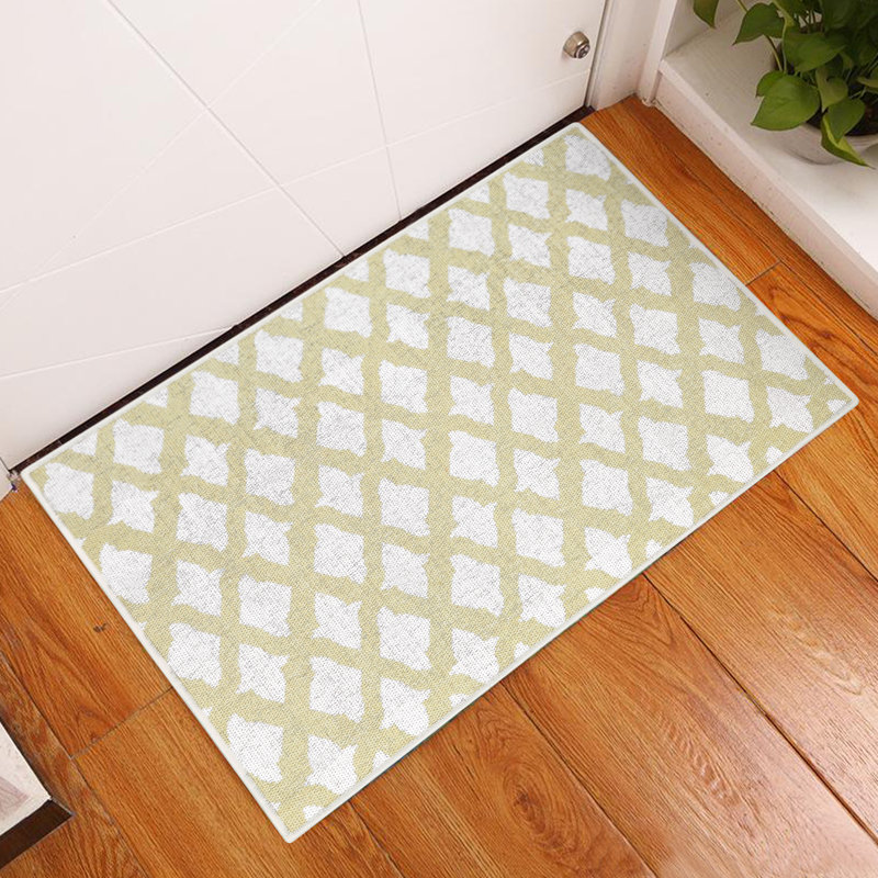 Tapis d'intérieur antidérapant Bani 36 po x 24 po, Jaune crème banane