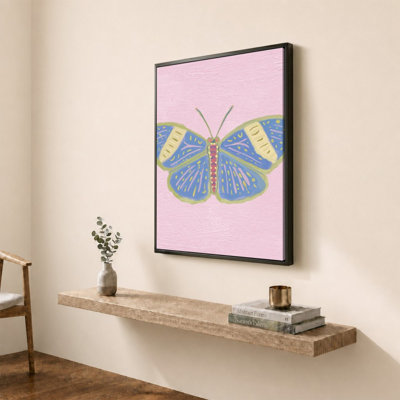 Butterfly On Pink by Dan Meneely - Graphic Art on Canvas