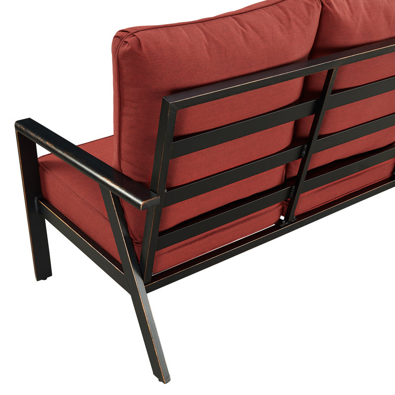 Outdoor 3 - Seat Patio Sofa, Red