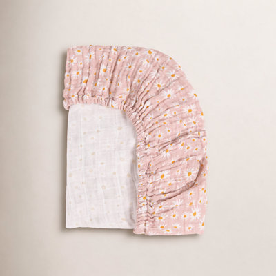 Daisy Organic Muslin Midi Crib Sheet
