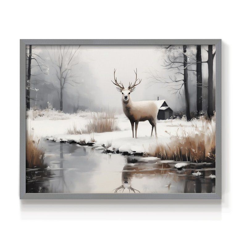 Art de Noël - DCCCLIX - Reproduction encadrée - Restickable, H 16 po x l 20 po, Gris