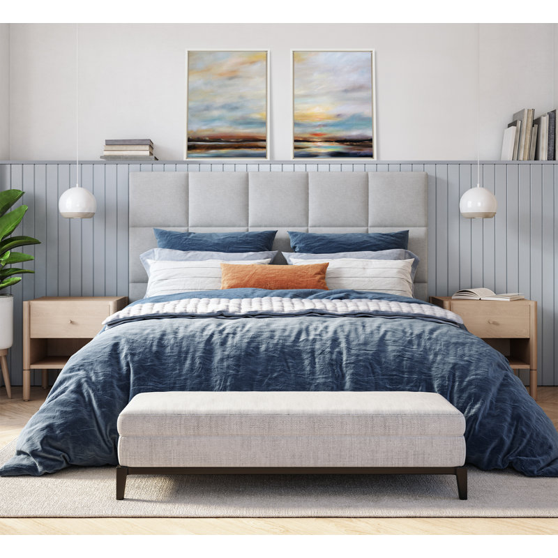 «Carolina Sunset Diptych» par Mary Sparrow, ensemble d'art mural sur toile encadrée, Cadre blanc