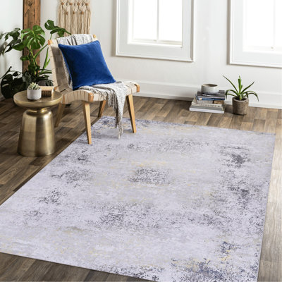 9X12 Area Rug For Bedroom And Living Room - Washable, Low-Pile, Non-Slip, Non-Shedding  Gray 9' X 12' Bedroom, Room, Dining Office