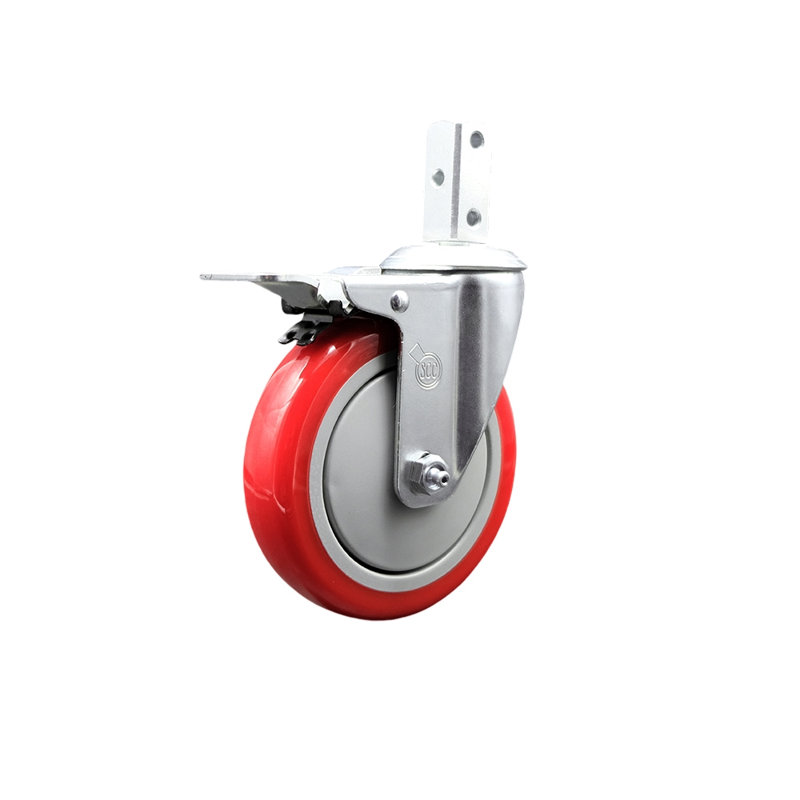 Roulettes pivotantes Poly, Rouge