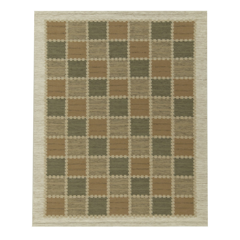 Scandinavian Wool Geometric Area Rug, Rectangle 8' x 10'