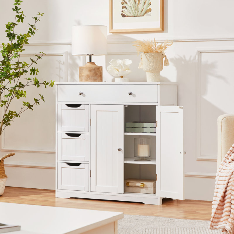 Rhonwen 81cm W Bathroom Storage  Cabinet with Drawers and Adjustable Shelves