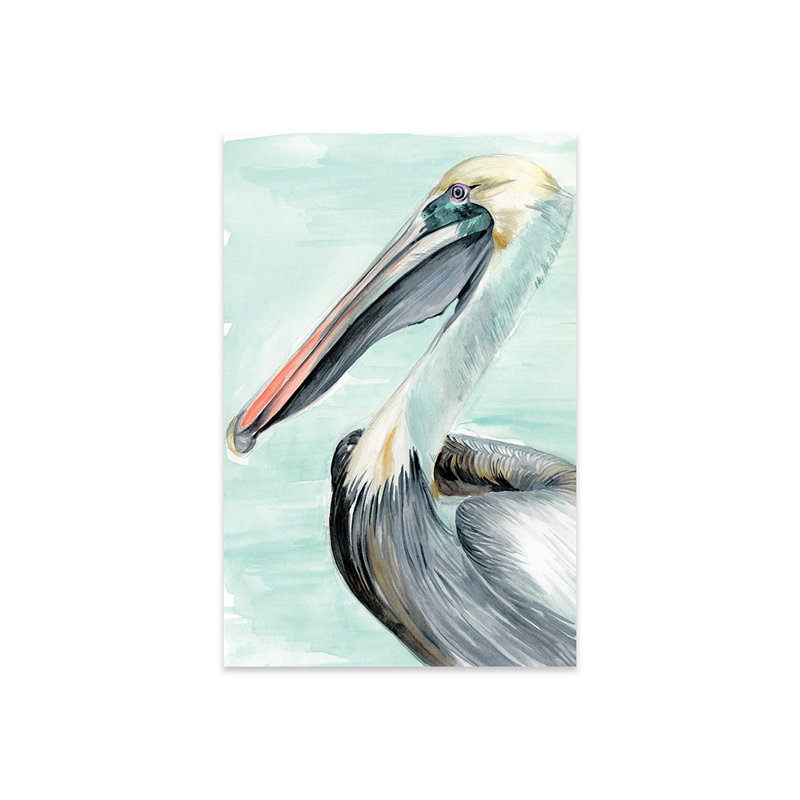 Turquoise Pelican II par Jennifer Paxton Parker - impression non encadrée, H 24 po x l 16 po x P 0,25 po