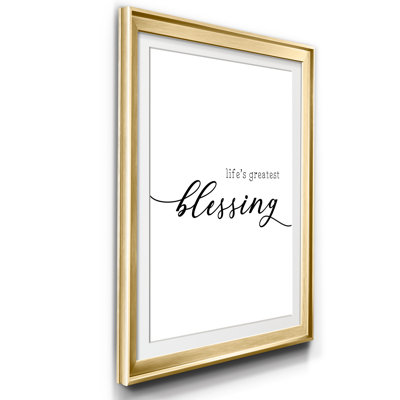 «Life's Greatest Blessing», reproduction d'art textuel sur papier encadré