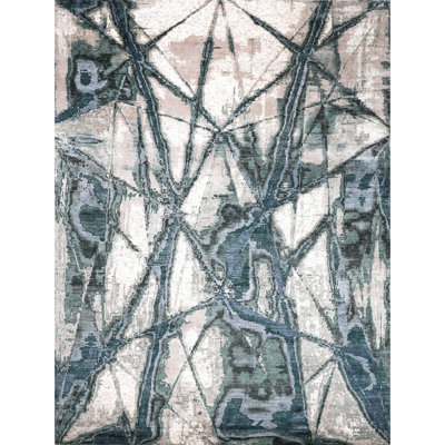 Abstract Area Rug in Green
