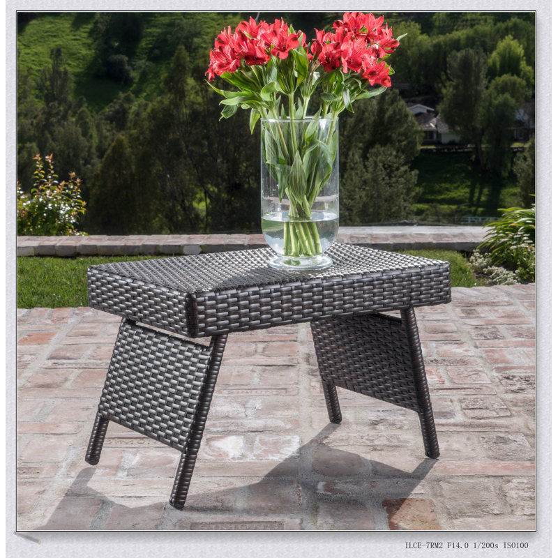 Table-collation portative SALEM en faux rotin, durable et légère pour l'extérieur, Mocha